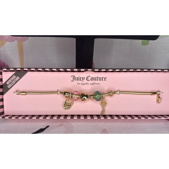 Juicy Couture Lock and Key Charm Bracelet - Picture 1 of 3